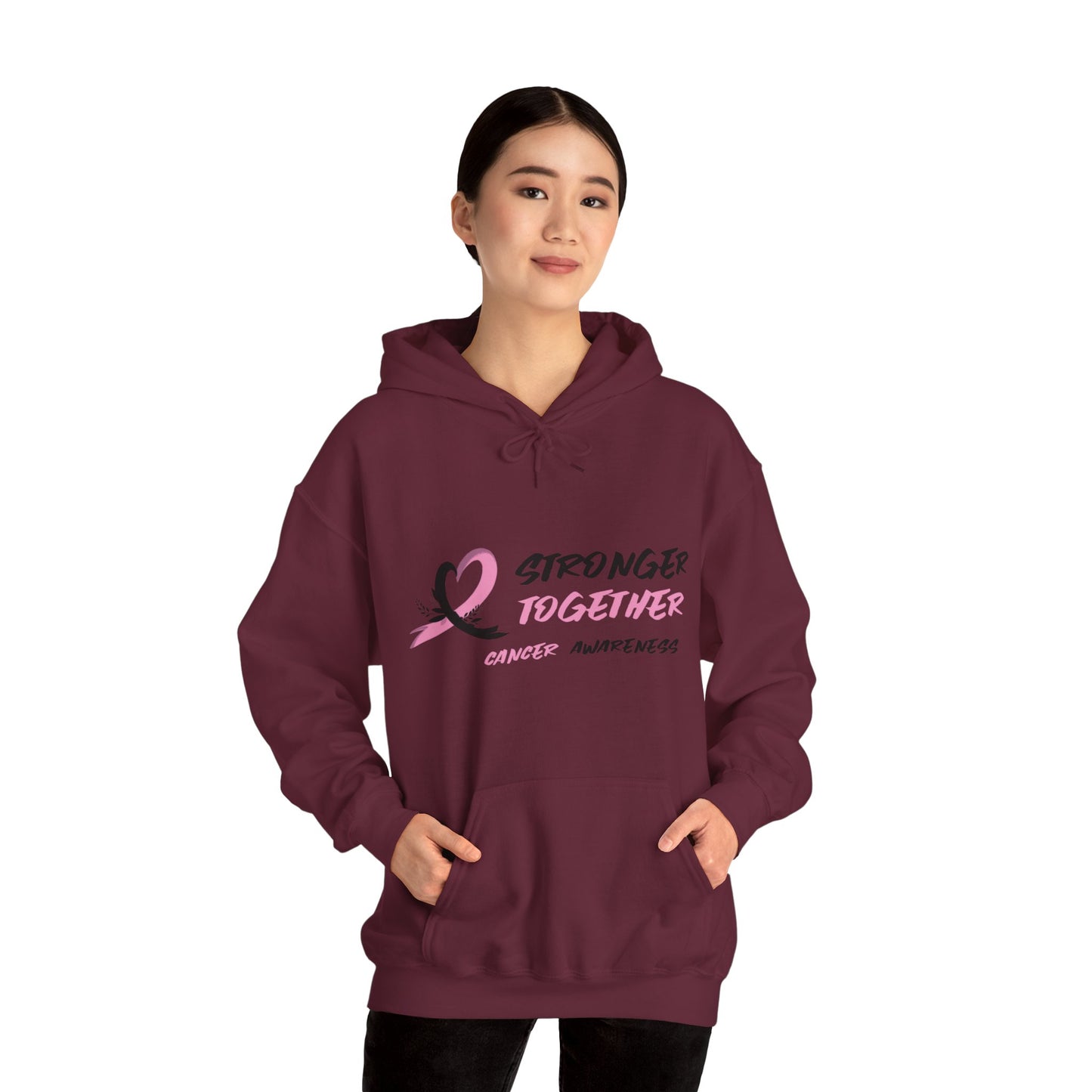 Stronger Together Cancer Awareness Unisex Heavy Blend™ Hooded Sweatshirt - KW Shirts for a Cause