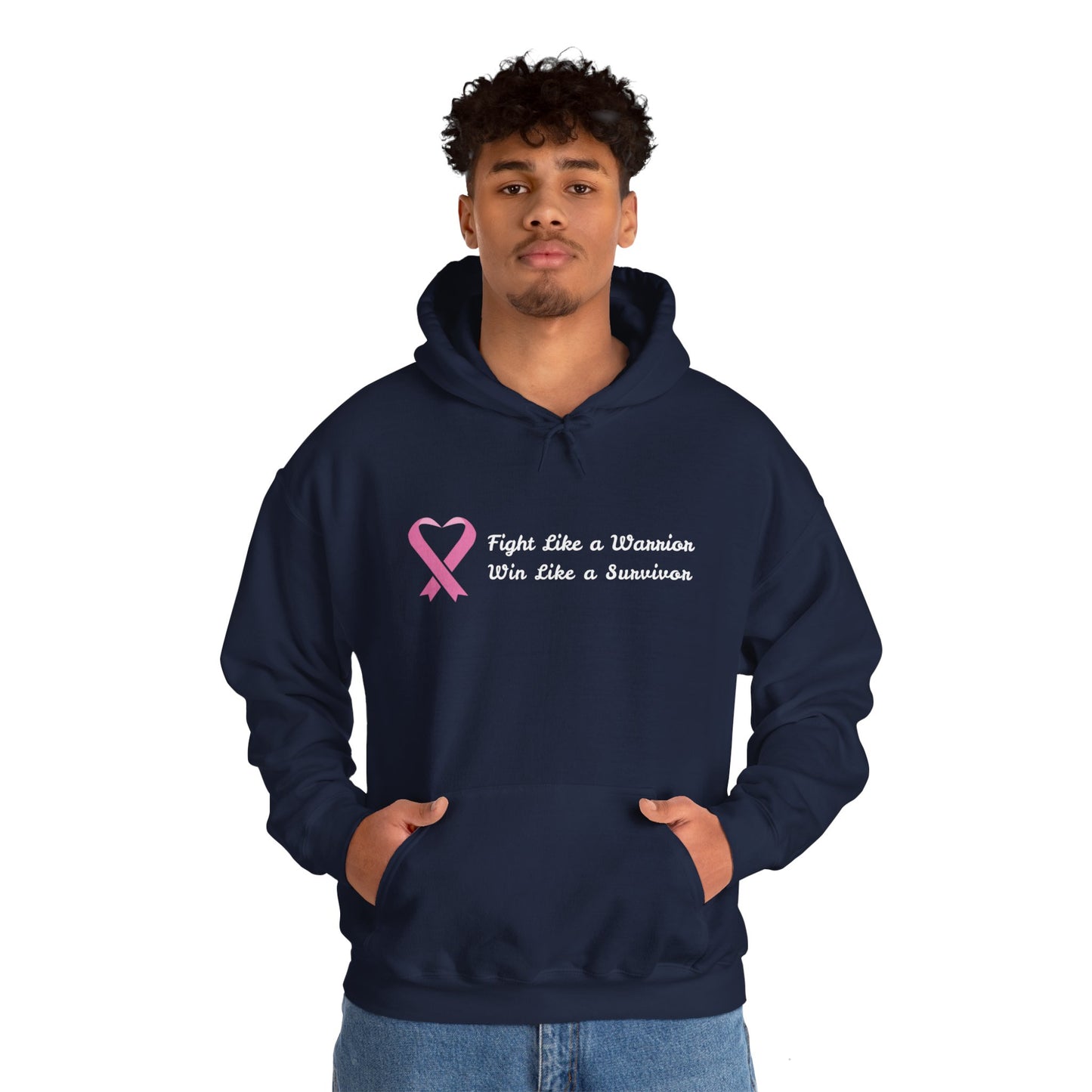 Fight Like a Warrior, Win Like a Survivor Cancer Awareness Unisex Heavy Blend™ Hooded Sweatshirt - KW Shirts for a Cause