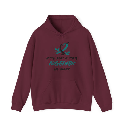 Hope For a Cure, Together We Stand Cancer Awareness Unisex Heavy Blend™ Hooded Sweatshirt - KW Shirts for a Cause