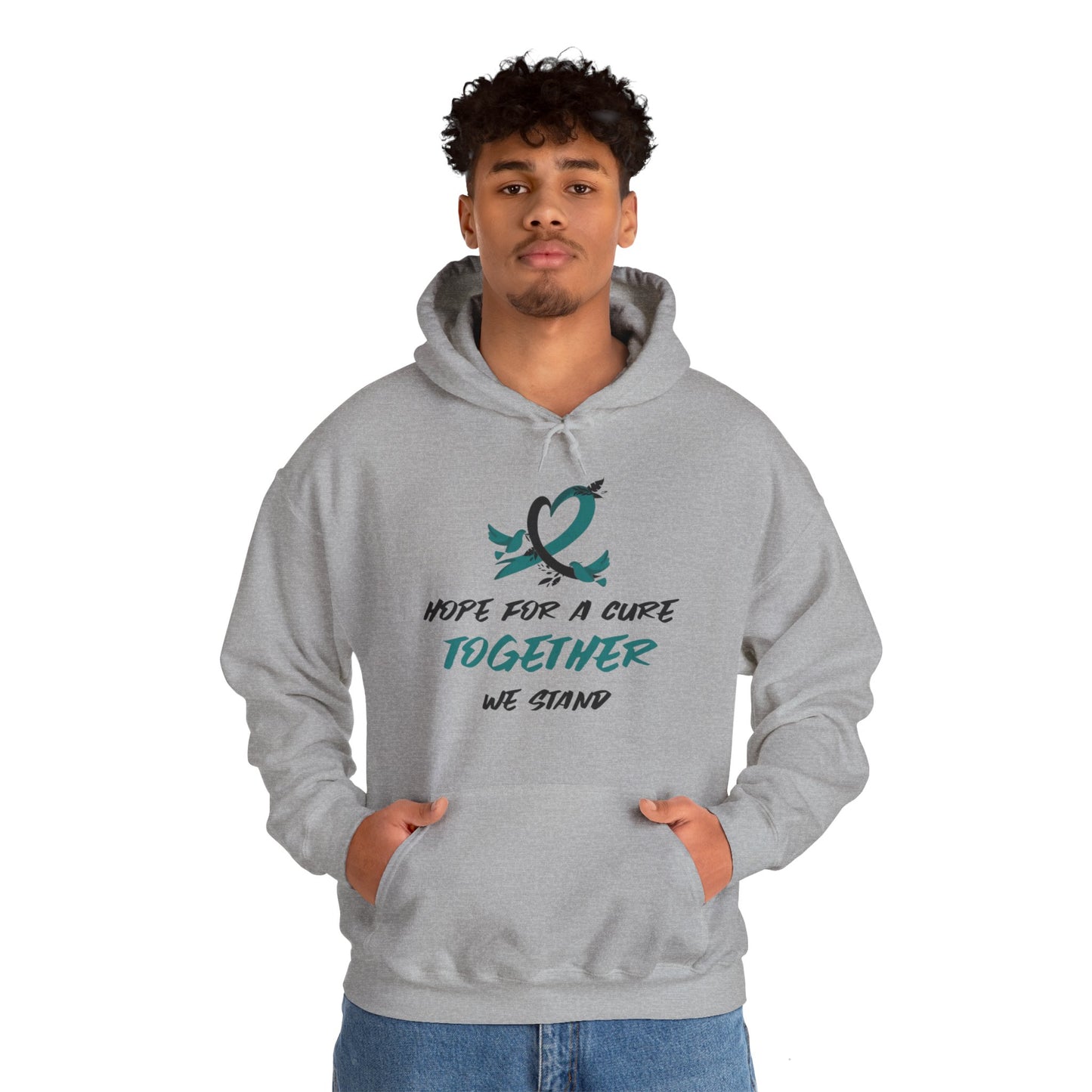 Hope For a Cure, Together We Stand Cancer Awareness Unisex Heavy Blend™ Hooded Sweatshirt - KW Shirts for a Cause