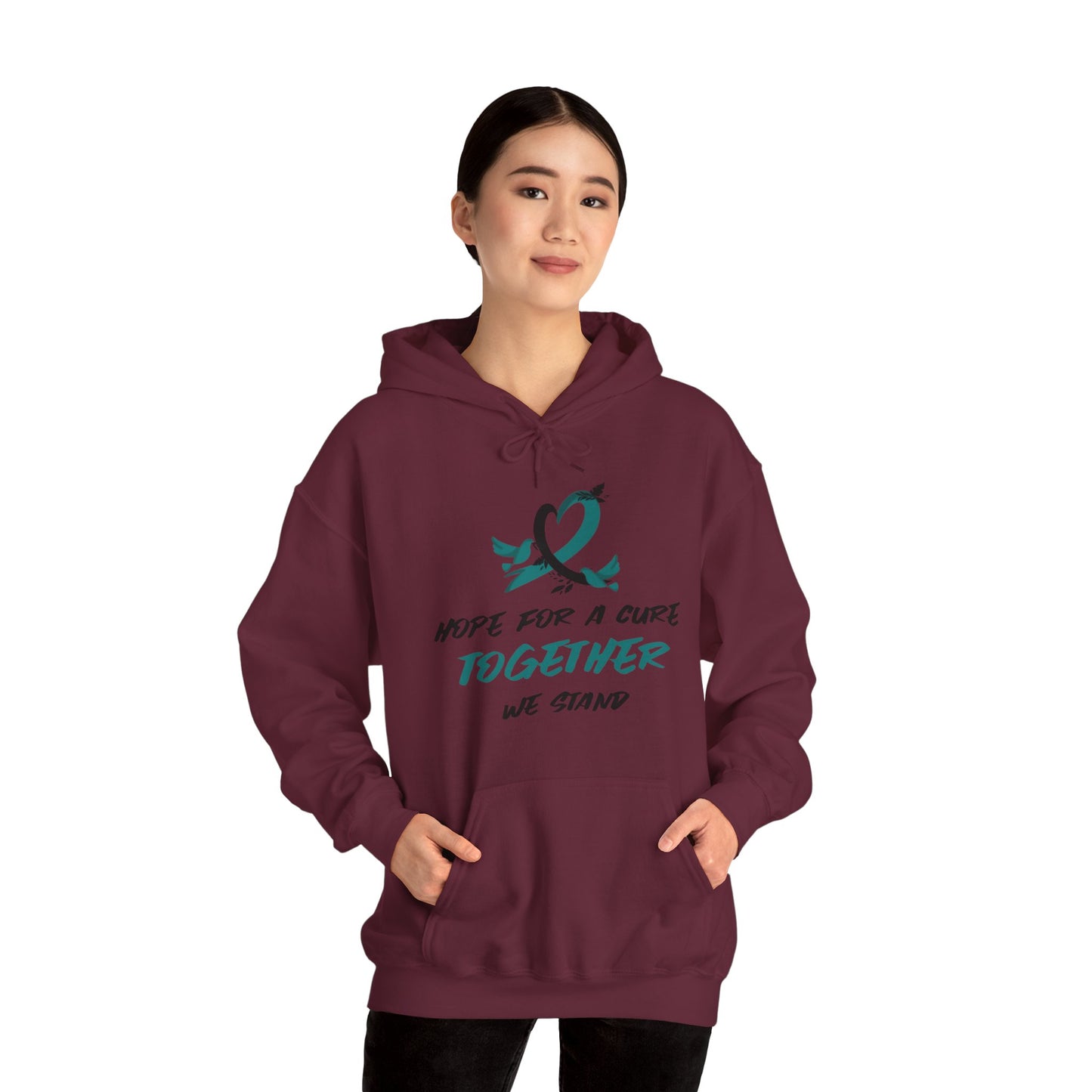 Hope For a Cure, Together We Stand Cancer Awareness Unisex Heavy Blend™ Hooded Sweatshirt - KW Shirts for a Cause