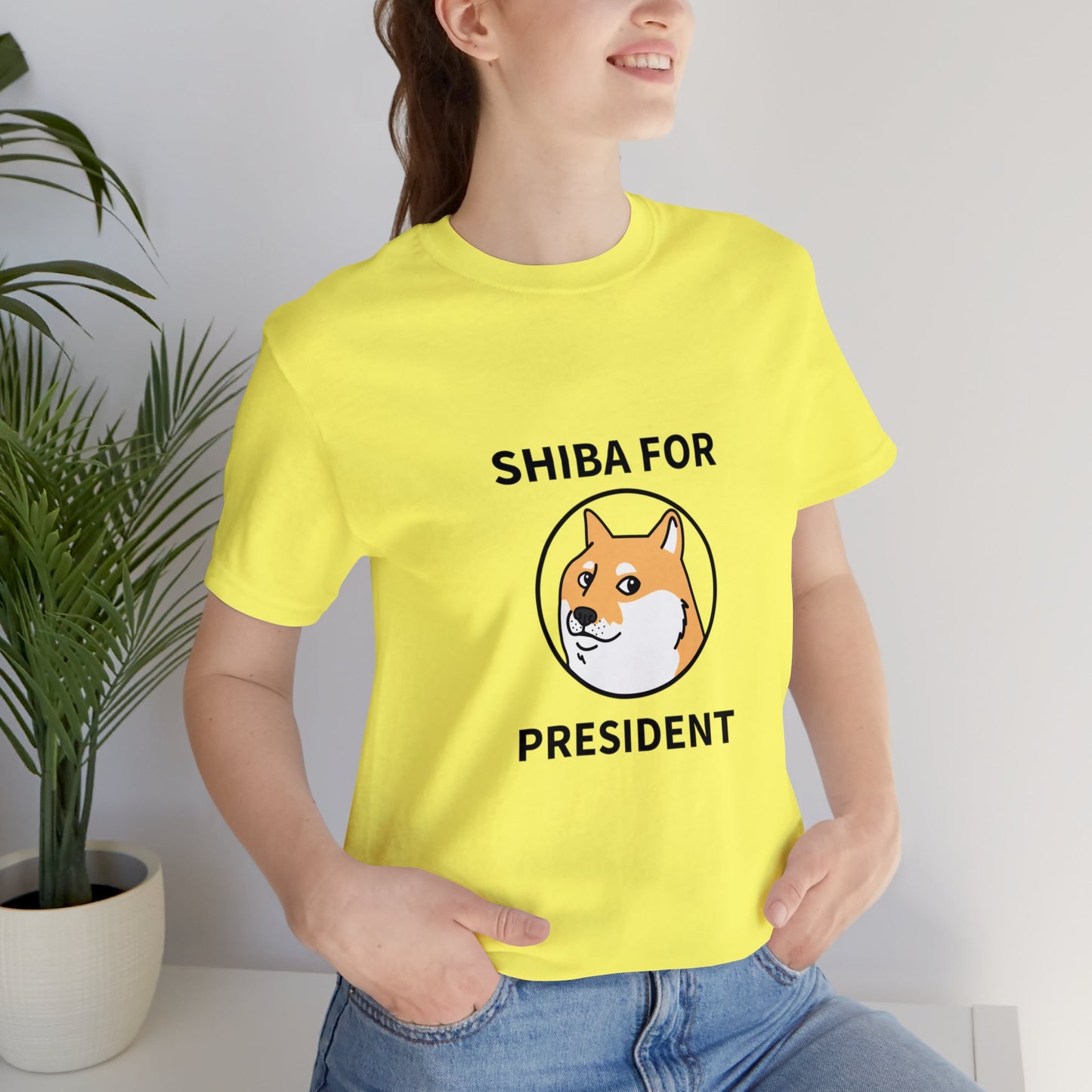 Shiba For President Unisex Jersey Short Sleeve Tee - Pet Lovers