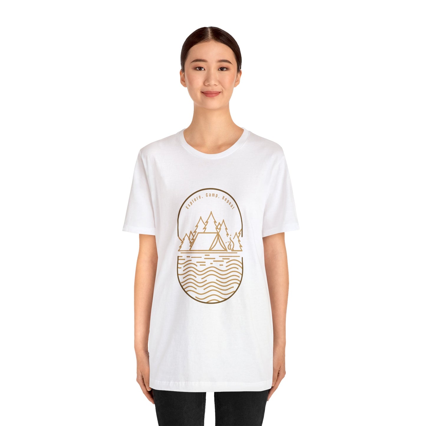 Explore, Camp, Repeat Unisex Jersey Short Sleeve Tee - Gamers Den