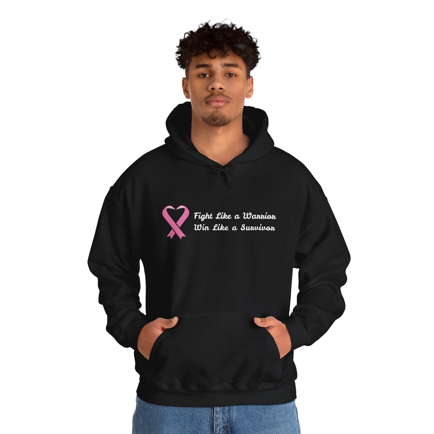Fight Like a Warrior, Win Like a Survivor Cancer Awareness Unisex Heavy Blend™ Hooded Sweatshirt - KW Shirts for a Cause