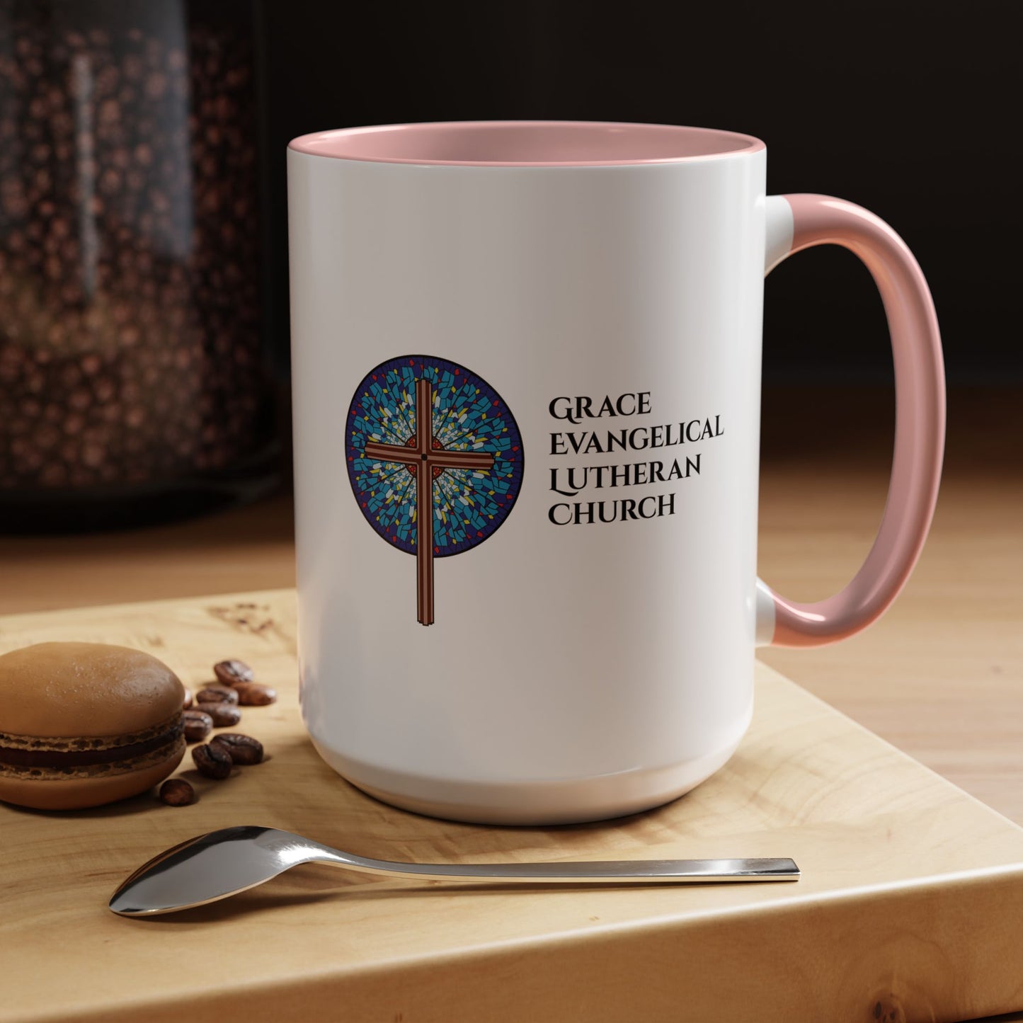 Grace Evangelical Lutheran Church Accent Coffee Mug (11, 15oz)