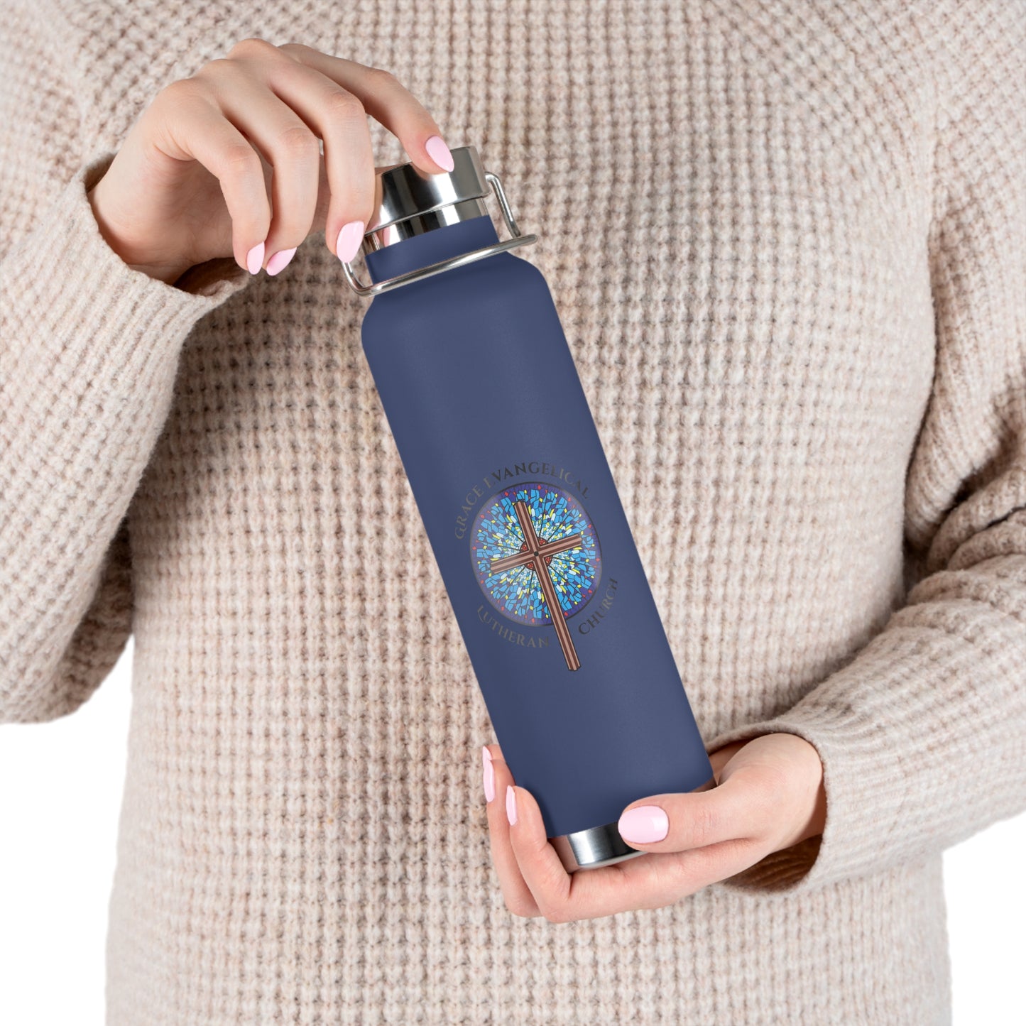 Grace Evangelical Lutheran Church Copper Vacuum Insulated Bottle, 22oz