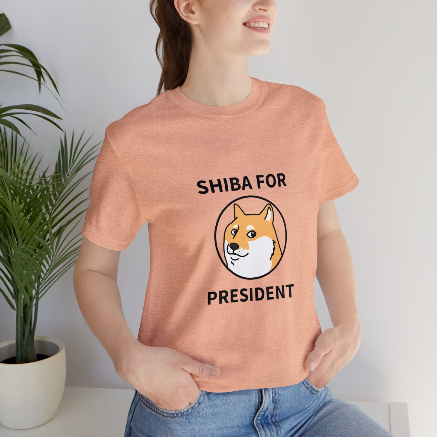 Shiba For President Unisex Jersey Short Sleeve Tee - Pet Lovers