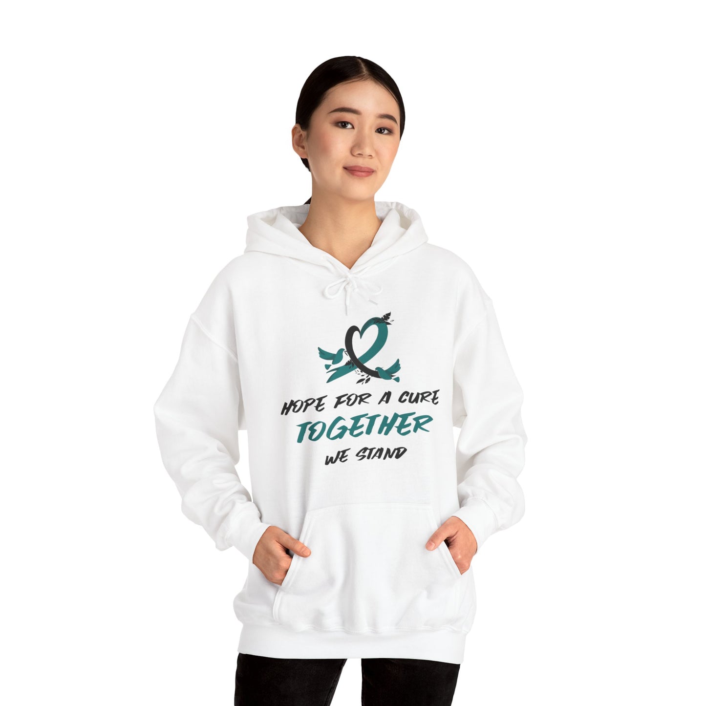 Hope For a Cure, Together We Stand Cancer Awareness Unisex Heavy Blend™ Hooded Sweatshirt - KW Shirts for a Cause