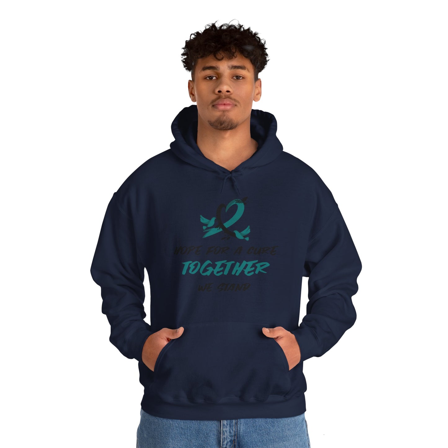 Hope For a Cure, Together We Stand Cancer Awareness Unisex Heavy Blend™ Hooded Sweatshirt - KW Shirts for a Cause