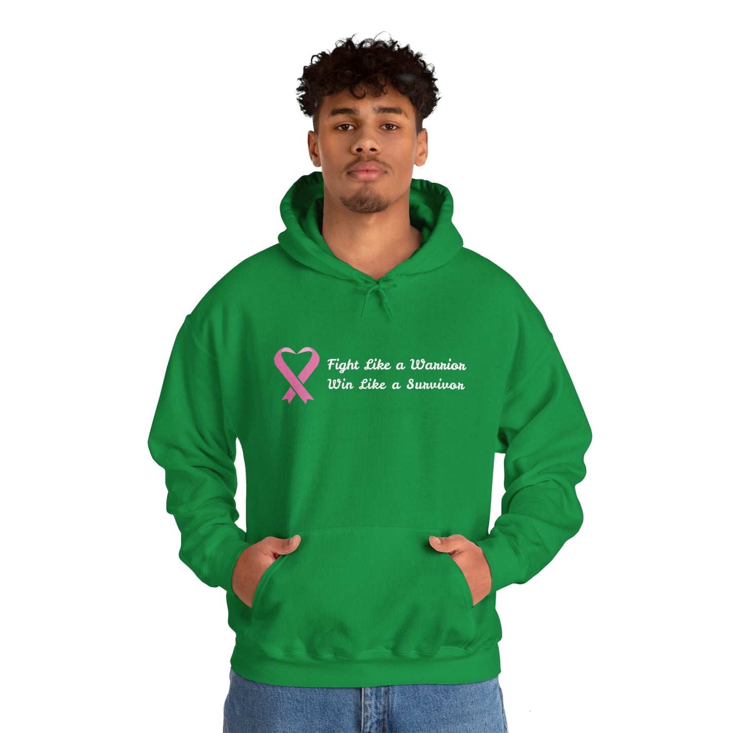 Fight Like a Warrior, Win Like a Survivor Cancer Awareness Unisex Heavy Blend™ Hooded Sweatshirt - KW Shirts for a Cause