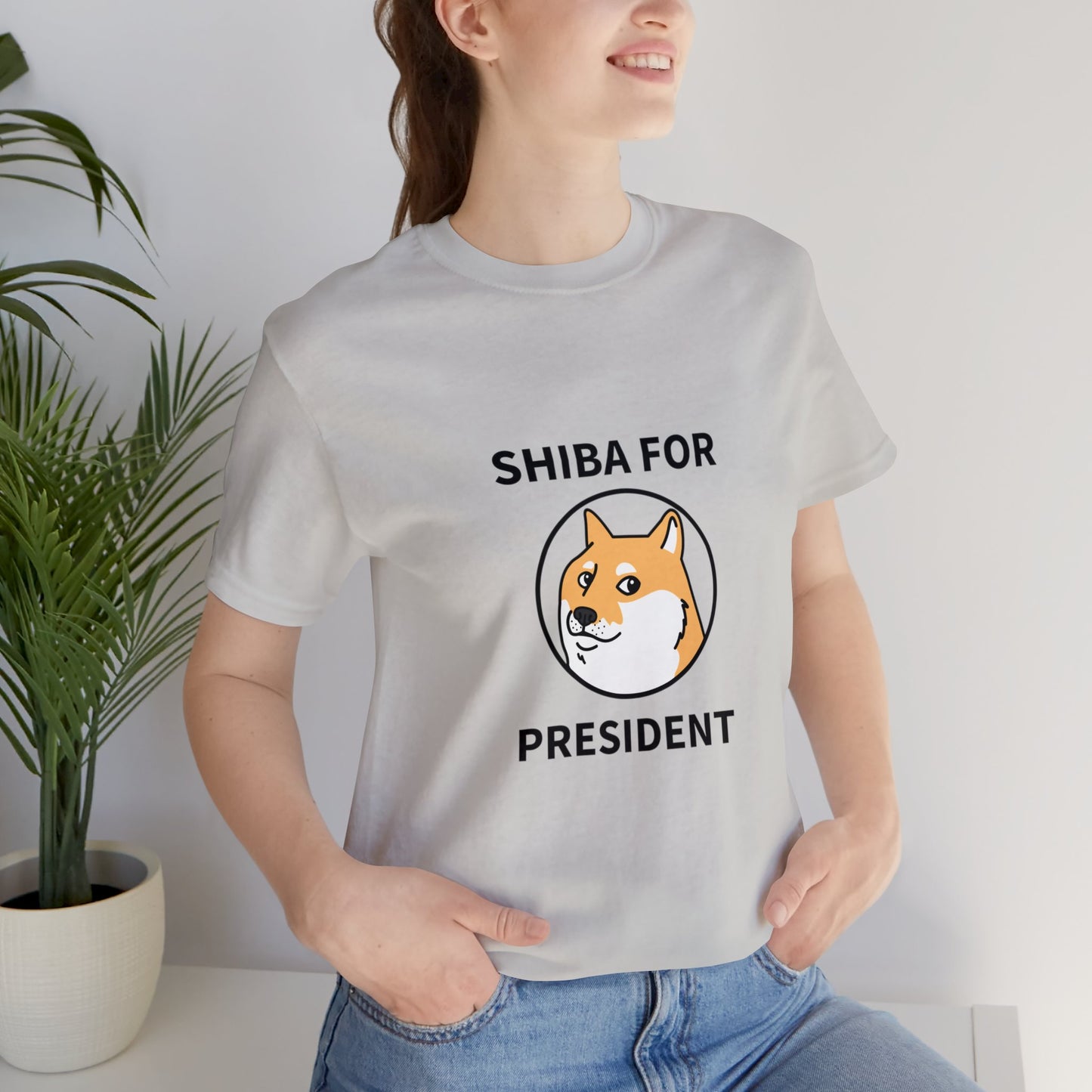 Shiba For President Unisex Jersey Short Sleeve Tee - Pet Lovers