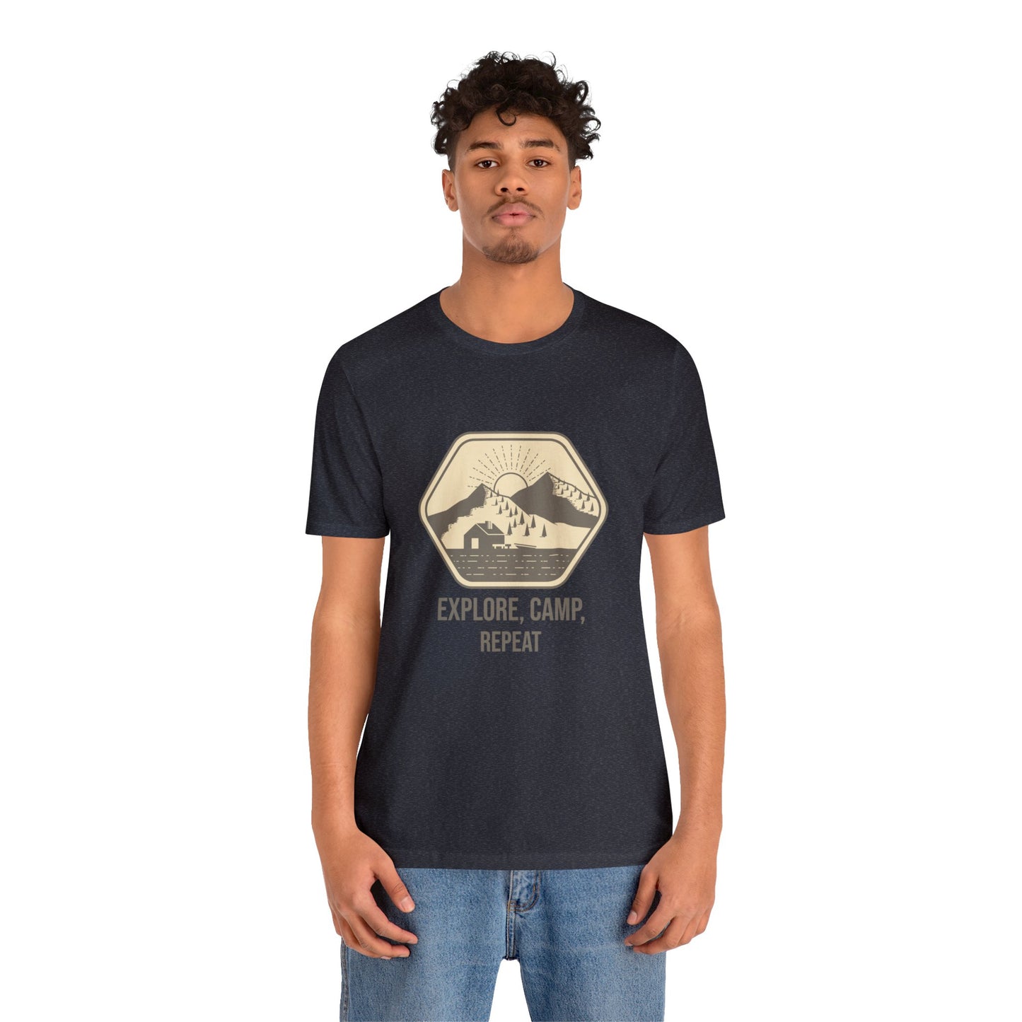 Explore, Camp, Repeat Unisex Jersey Short Sleeve Tee - Gamers Den