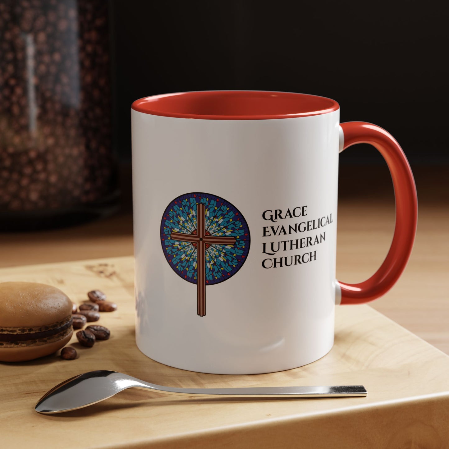 Grace Evangelical Lutheran Church Accent Coffee Mug (11, 15oz)