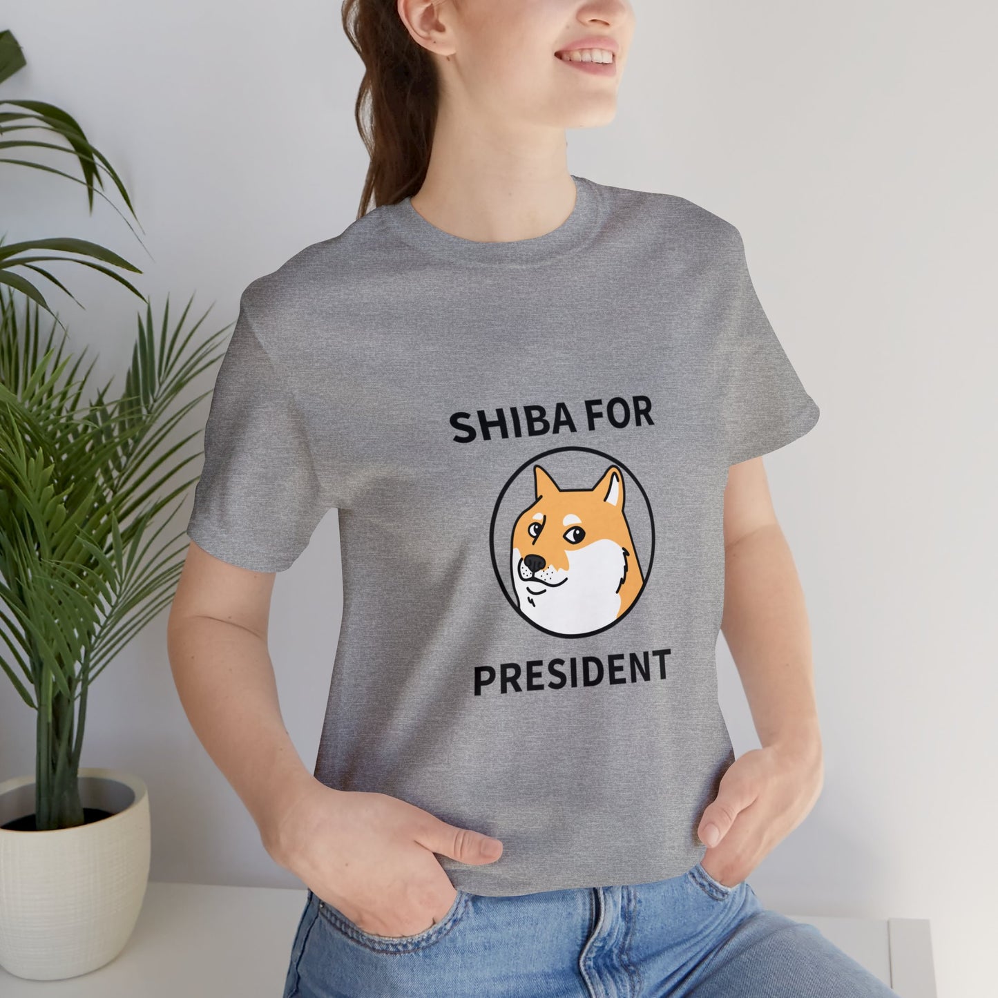 Shiba For President Unisex Jersey Short Sleeve Tee - Pet Lovers