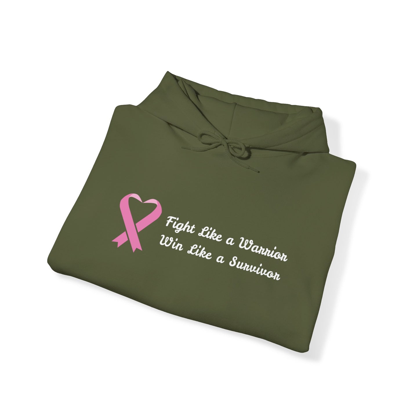 Fight Like a Warrior, Win Like a Survivor Cancer Awareness Unisex Heavy Blend™ Hooded Sweatshirt - KW Shirts for a Cause