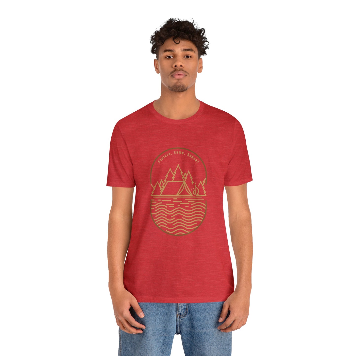 Explore, Camp, Repeat Unisex Jersey Short Sleeve Tee - Gamers Den