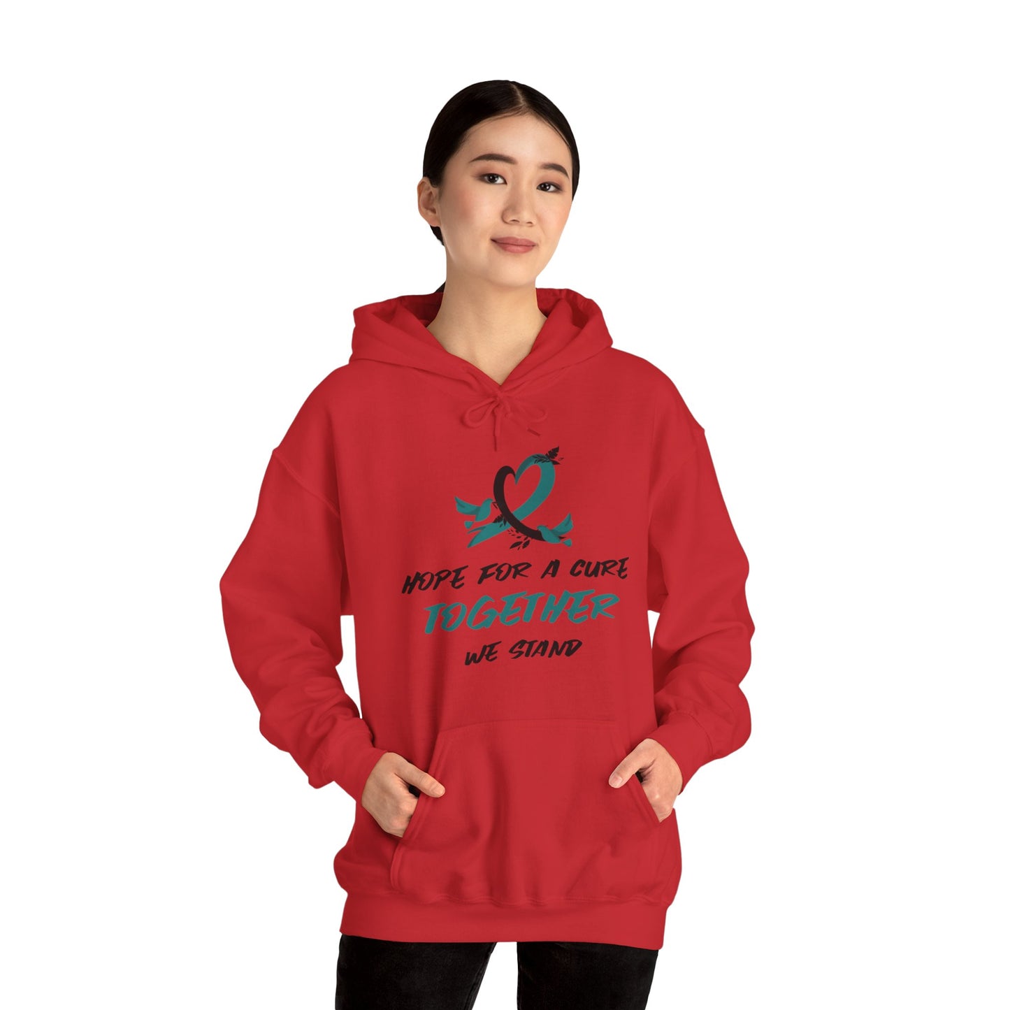 Hope For a Cure, Together We Stand Cancer Awareness Unisex Heavy Blend™ Hooded Sweatshirt - KW Shirts for a Cause