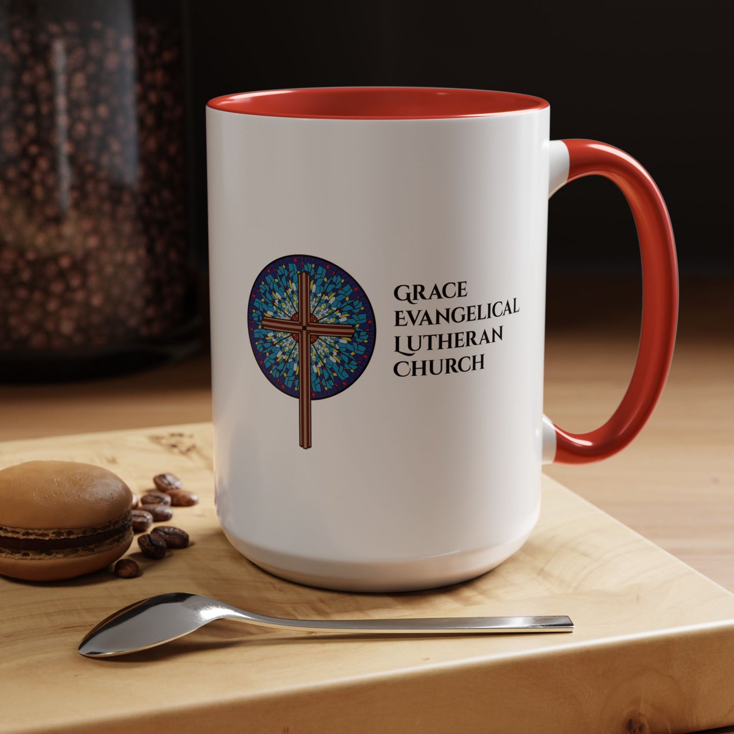 Grace Evangelical Lutheran Church Accent Coffee Mug (11, 15oz)