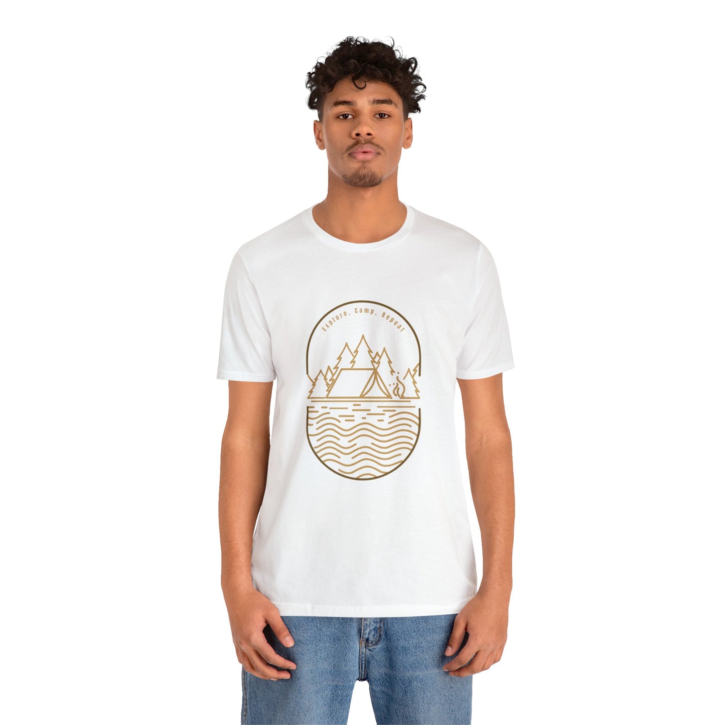 Explore, Camp, Repeat Unisex Jersey Short Sleeve Tee - Gamers Den