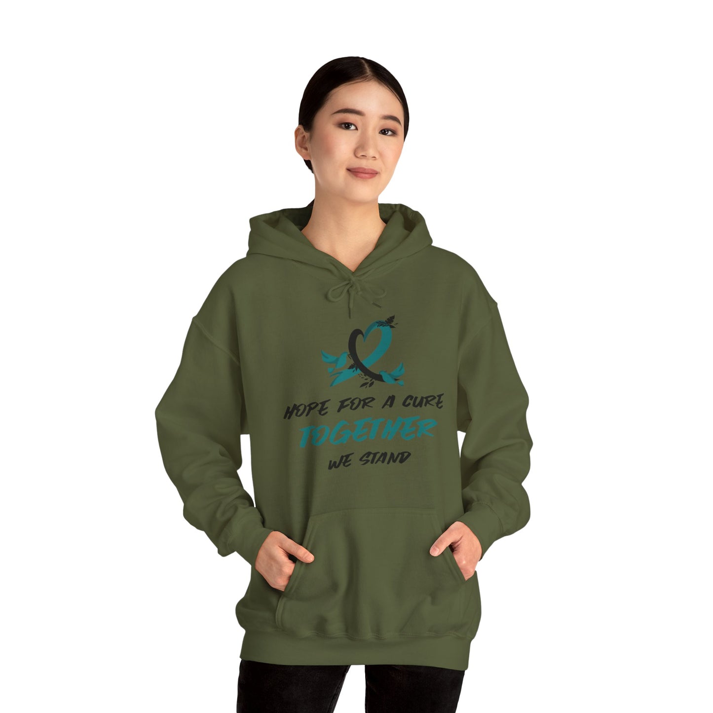 Hope For a Cure, Together We Stand Cancer Awareness Unisex Heavy Blend™ Hooded Sweatshirt - KW Shirts for a Cause