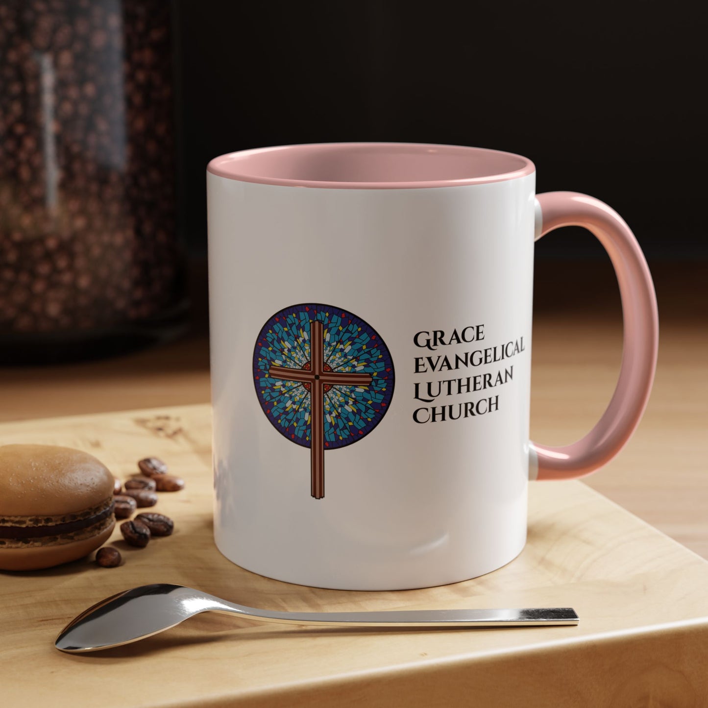 Grace Evangelical Lutheran Church Accent Coffee Mug (11, 15oz)