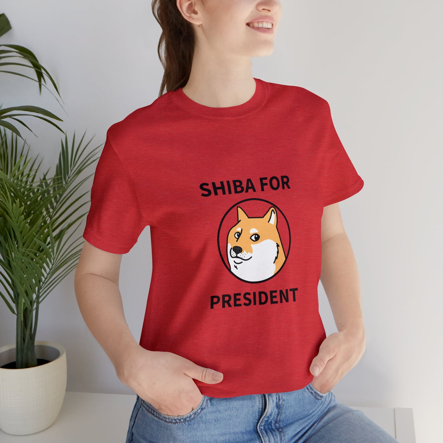 Shiba For President Unisex Jersey Short Sleeve Tee - Pet Lovers