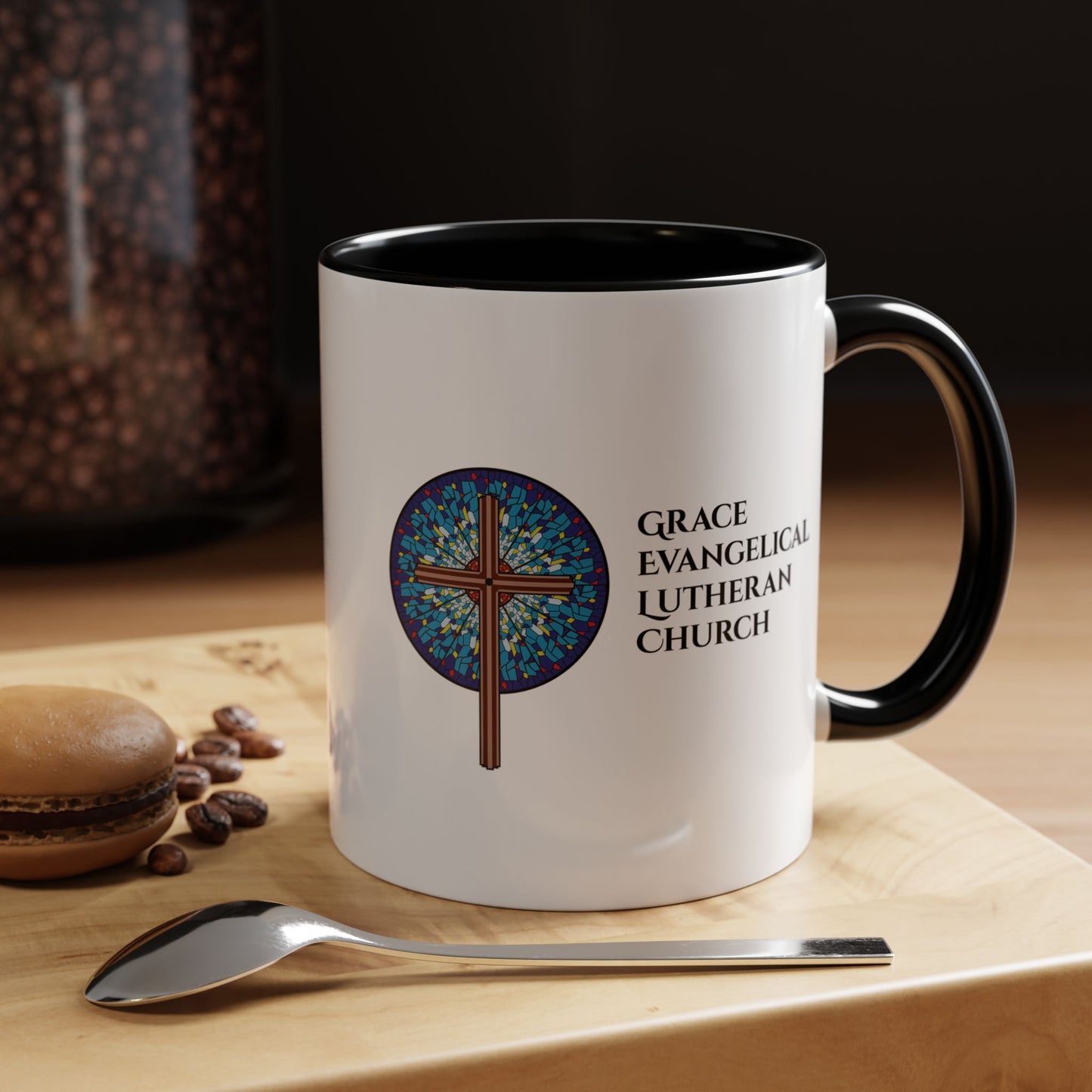 Grace Evangelical Lutheran Church Accent Coffee Mug (11, 15oz)