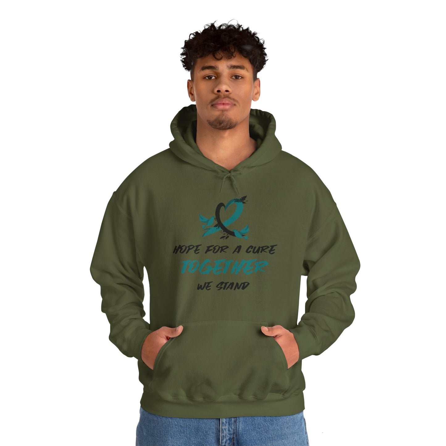 Hope For a Cure, Together We Stand Cancer Awareness Unisex Heavy Blend™ Hooded Sweatshirt - KW Shirts for a Cause