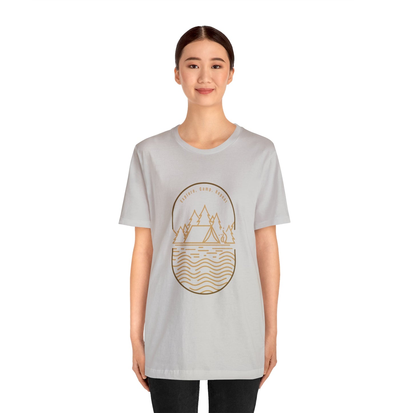 Explore, Camp, Repeat Unisex Jersey Short Sleeve Tee - Gamers Den