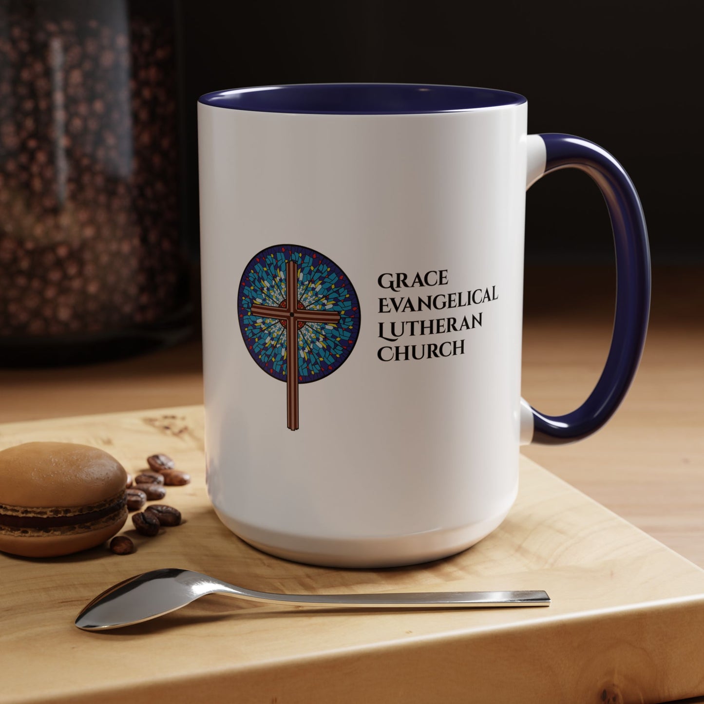 Grace Evangelical Lutheran Church Accent Coffee Mug (11, 15oz)