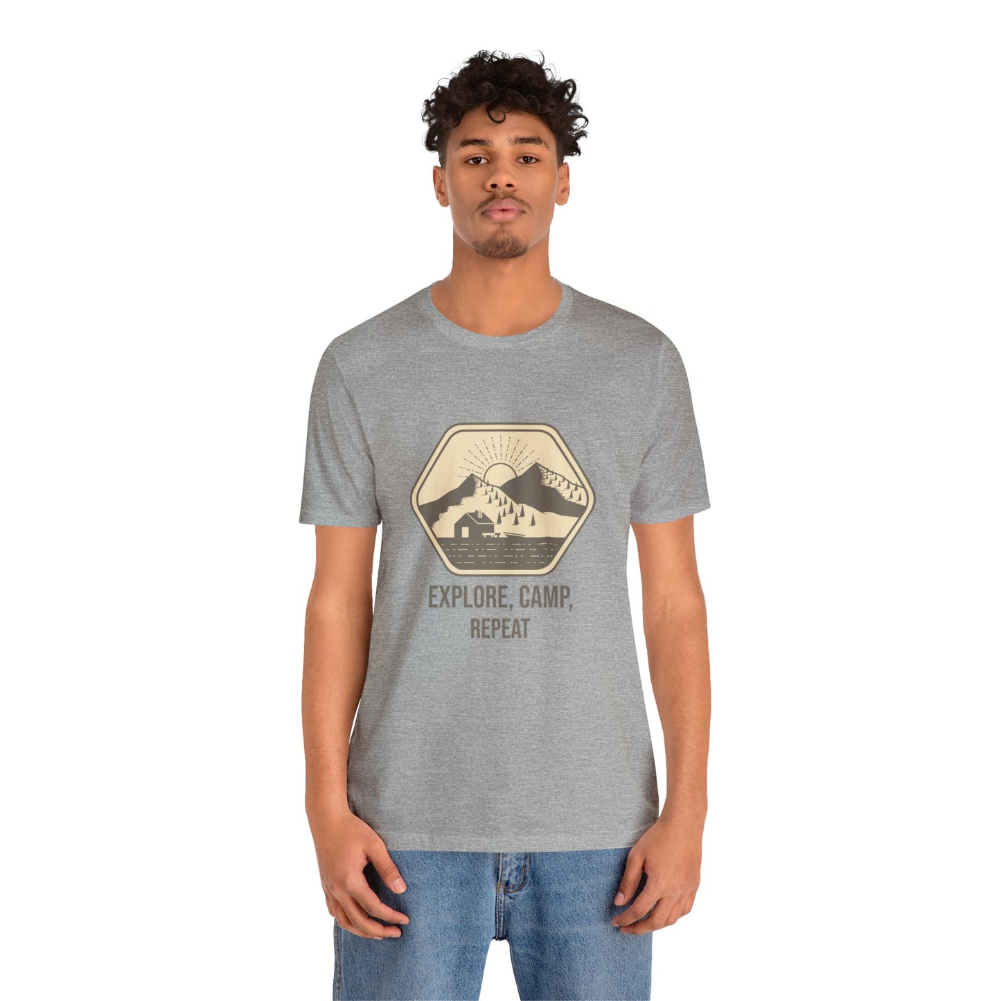 Explore, Camp, Repeat Unisex Jersey Short Sleeve Tee - Gamers Den