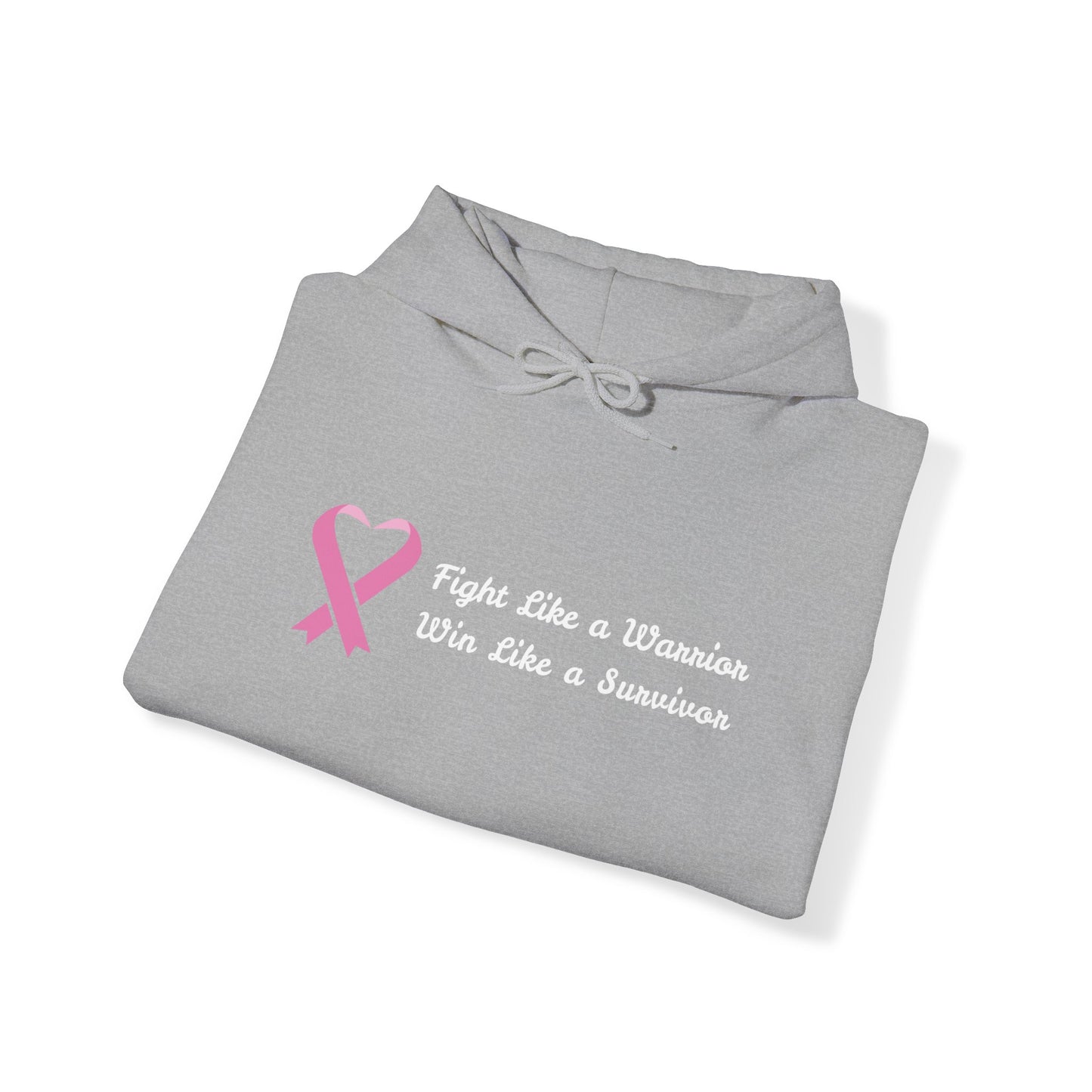 Fight Like a Warrior, Win Like a Survivor Cancer Awareness Unisex Heavy Blend™ Hooded Sweatshirt - KW Shirts for a Cause