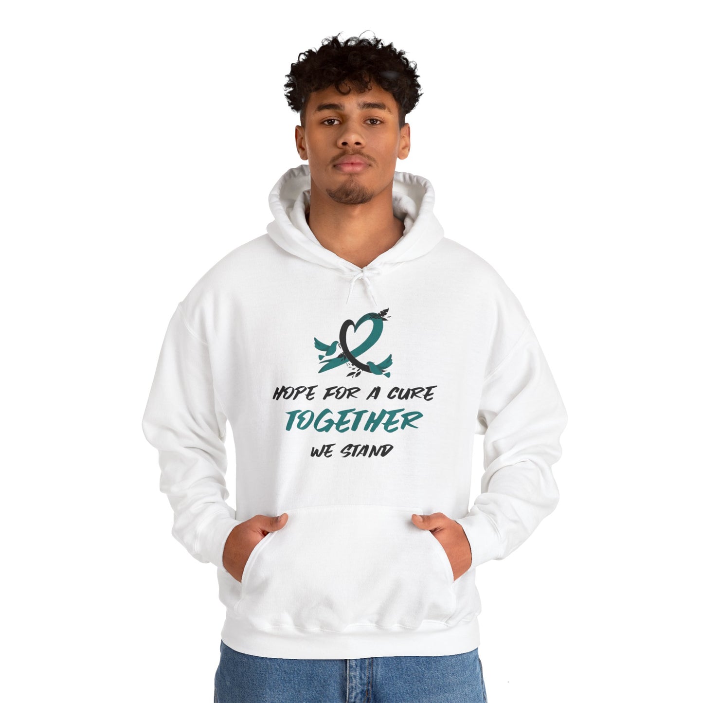 Hope For a Cure, Together We Stand Cancer Awareness Unisex Heavy Blend™ Hooded Sweatshirt - KW Shirts for a Cause