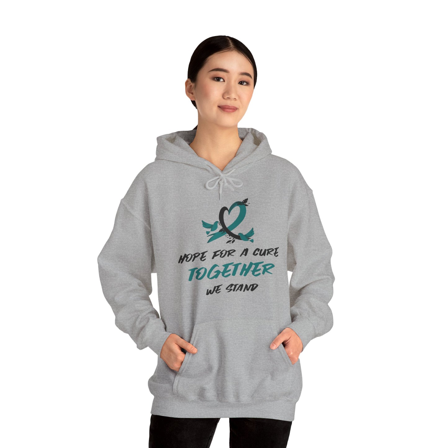 Hope For a Cure, Together We Stand Cancer Awareness Unisex Heavy Blend™ Hooded Sweatshirt - KW Shirts for a Cause