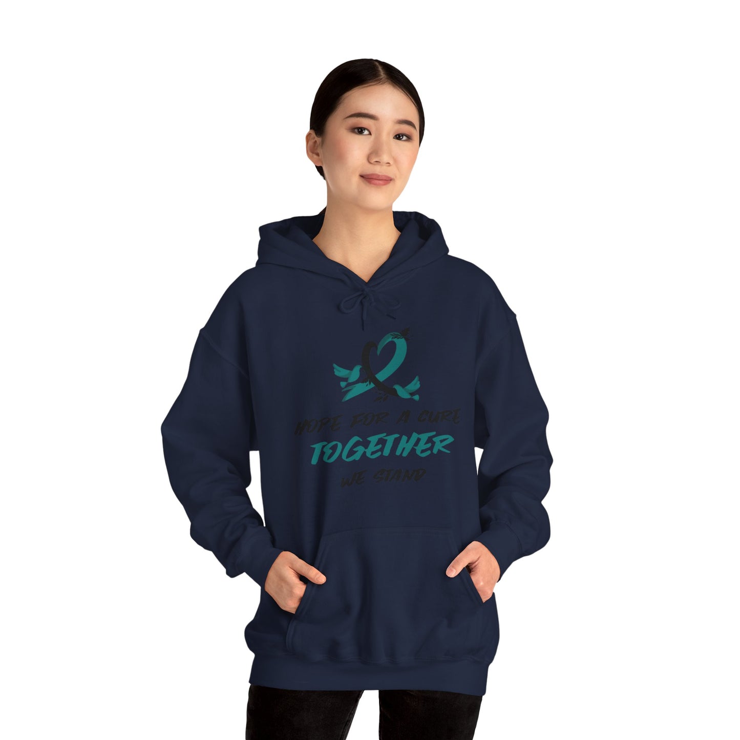 Hope For a Cure, Together We Stand Cancer Awareness Unisex Heavy Blend™ Hooded Sweatshirt - KW Shirts for a Cause