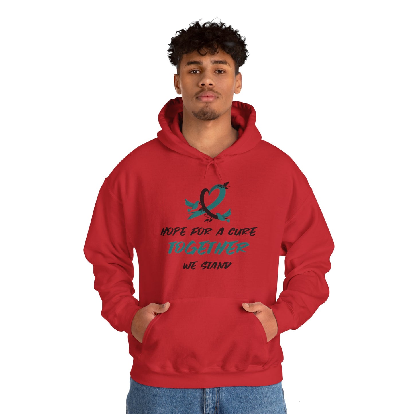 Hope For a Cure, Together We Stand Cancer Awareness Unisex Heavy Blend™ Hooded Sweatshirt - KW Shirts for a Cause