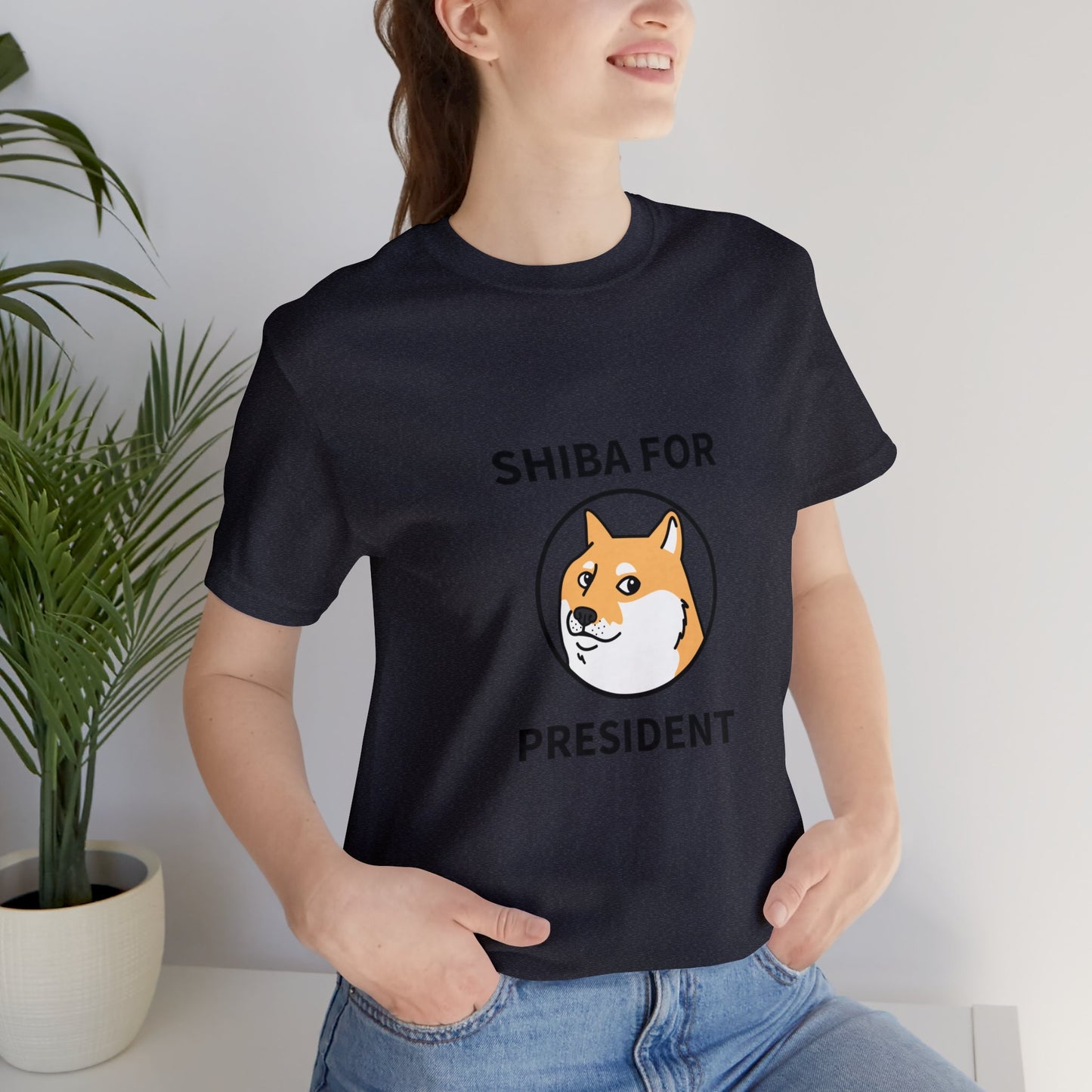Shiba For President Unisex Jersey Short Sleeve Tee - Pet Lovers