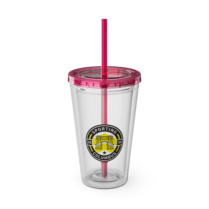 Sporting Columbus Sunsplash Tumbler with Straw, 16oz