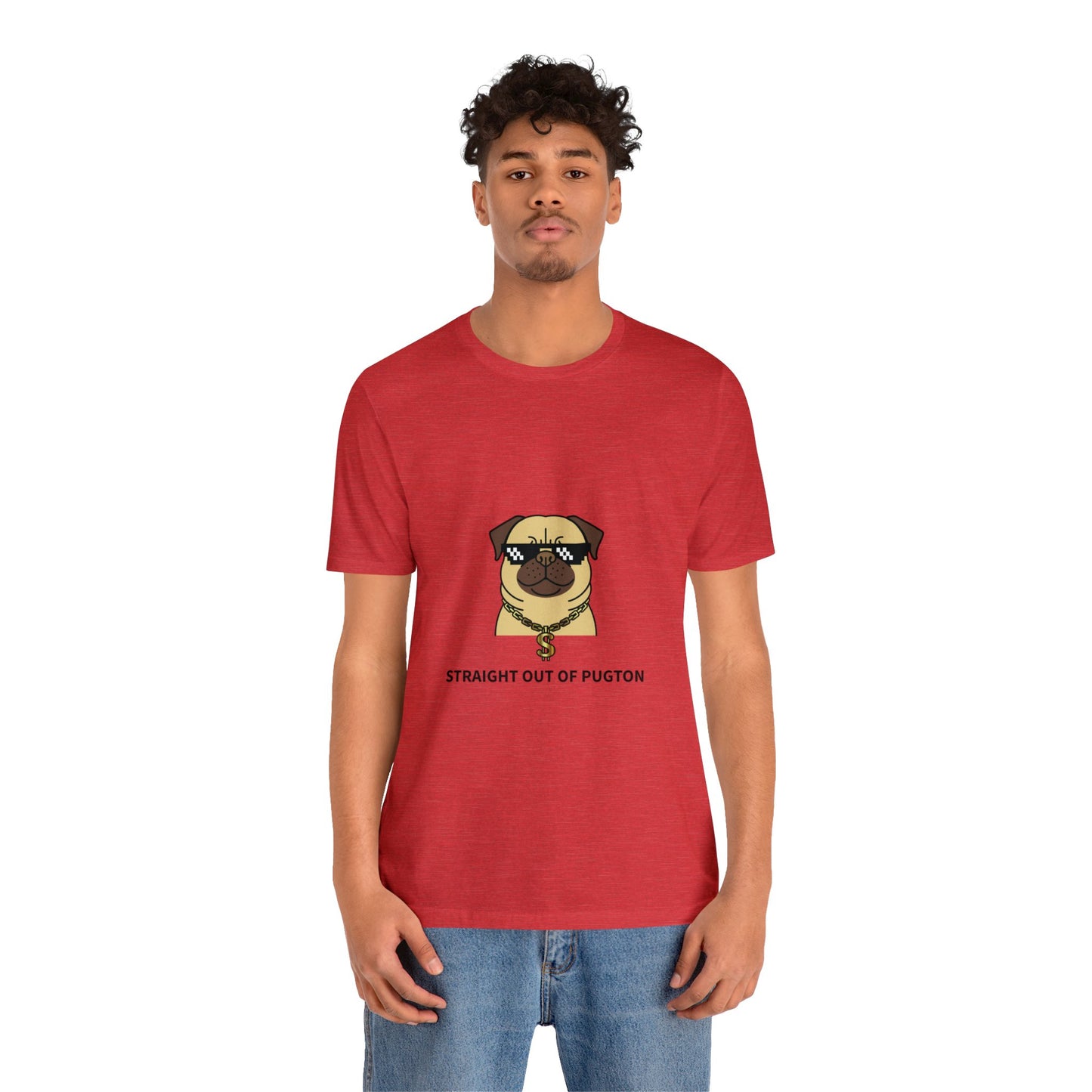 Straight Out of Pugton Way Unisex Jersey Short Sleeve Tee - Pet Lovers