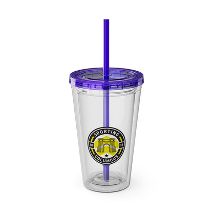 Sporting Columbus Sunsplash Tumbler with Straw, 16oz