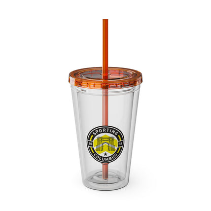 Sporting Columbus Sunsplash Tumbler with Straw, 16oz