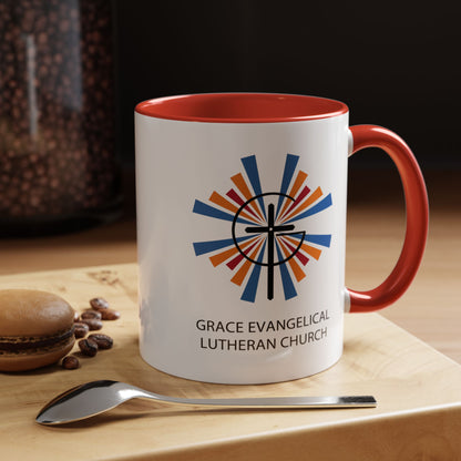 Grace Evangelical Lutheran Church Accent Coffee Mug (11, 15oz)