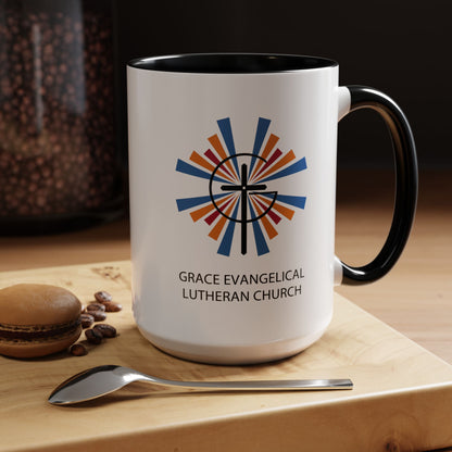 Grace Evangelical Lutheran Church Accent Coffee Mug (11, 15oz)