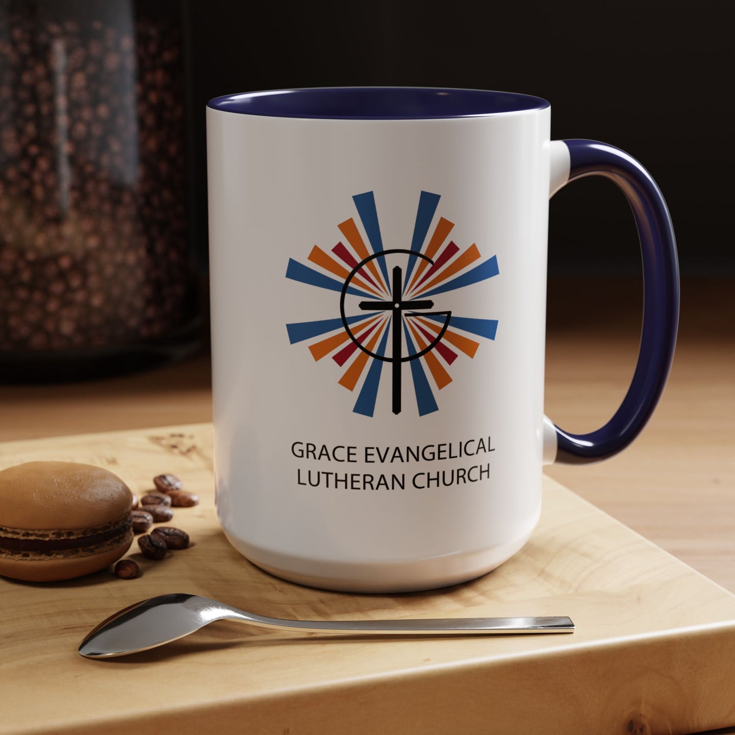 Grace Evangelical Lutheran Church Accent Coffee Mug (11, 15oz)