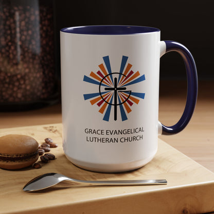 Grace Evangelical Lutheran Church Accent Coffee Mug (11, 15oz)