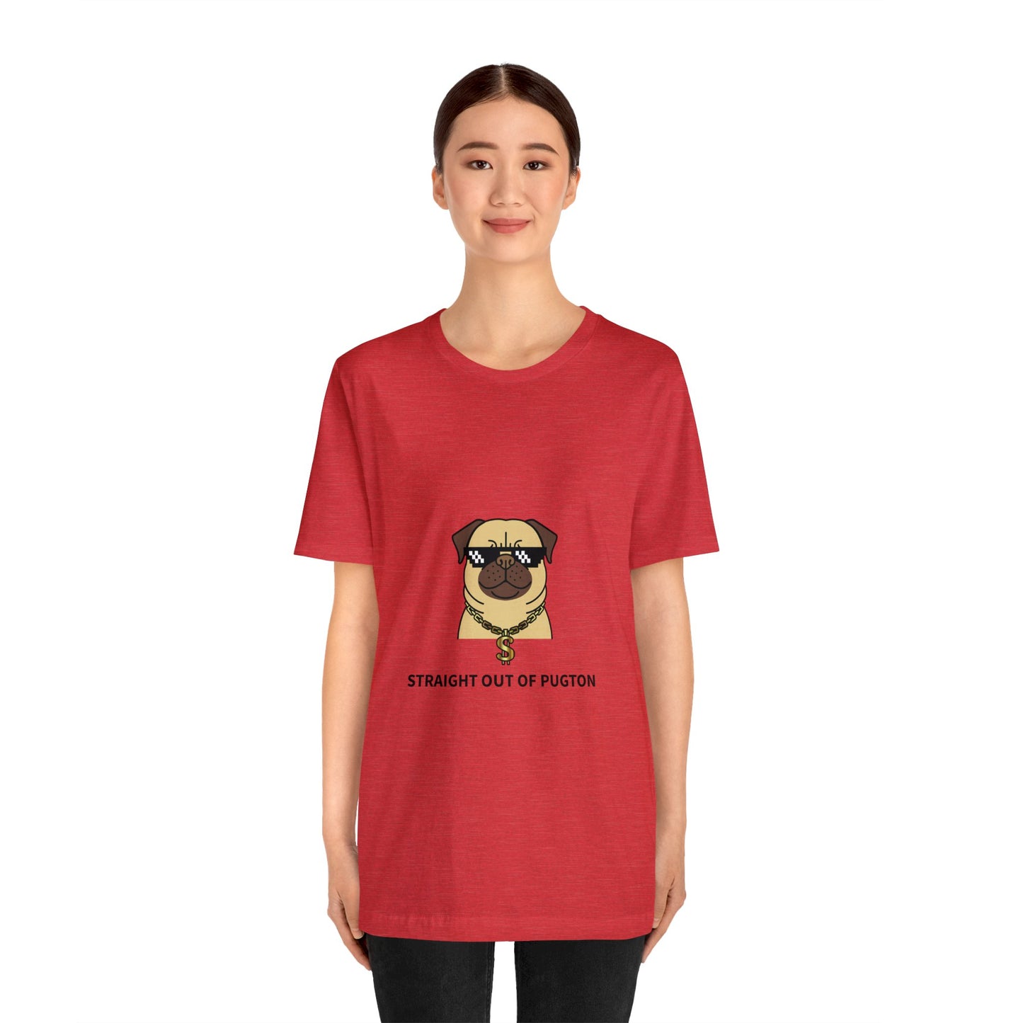 Straight Out of Pugton Way Unisex Jersey Short Sleeve Tee - Pet Lovers