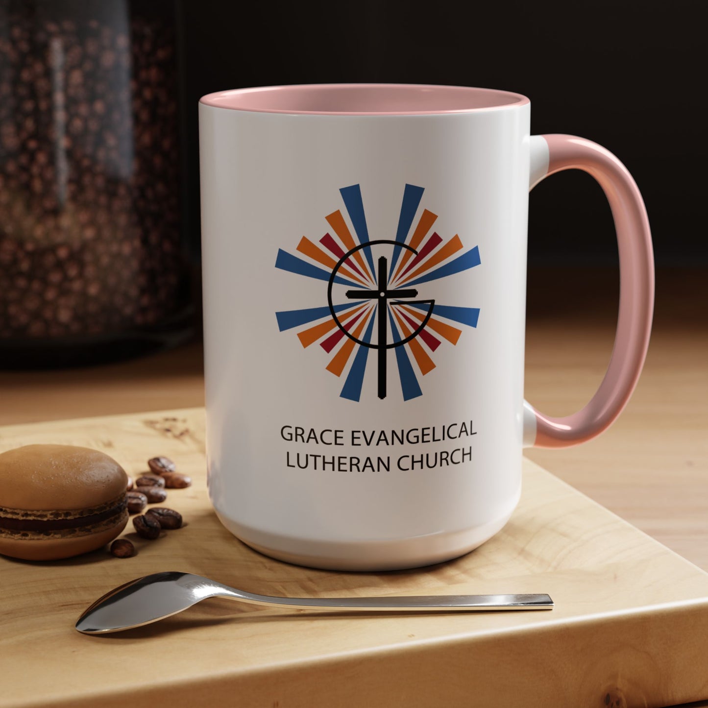 Grace Evangelical Lutheran Church Accent Coffee Mug (11, 15oz)