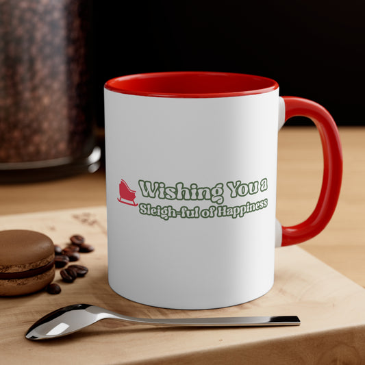Wishing You a Sleigh-ful of Happiness Accent Coffee Mug, 11oz - Christmas Mug