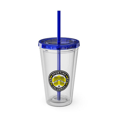 Sporting Columbus Sunsplash Tumbler with Straw, 16oz