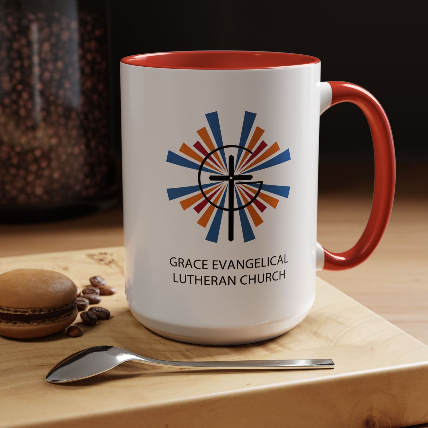 Grace Evangelical Lutheran Church Accent Coffee Mug (11, 15oz)